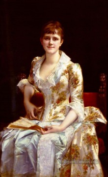  Alexandre Peintre - Portrait de jeune femme académisme Alexandre Cabanel